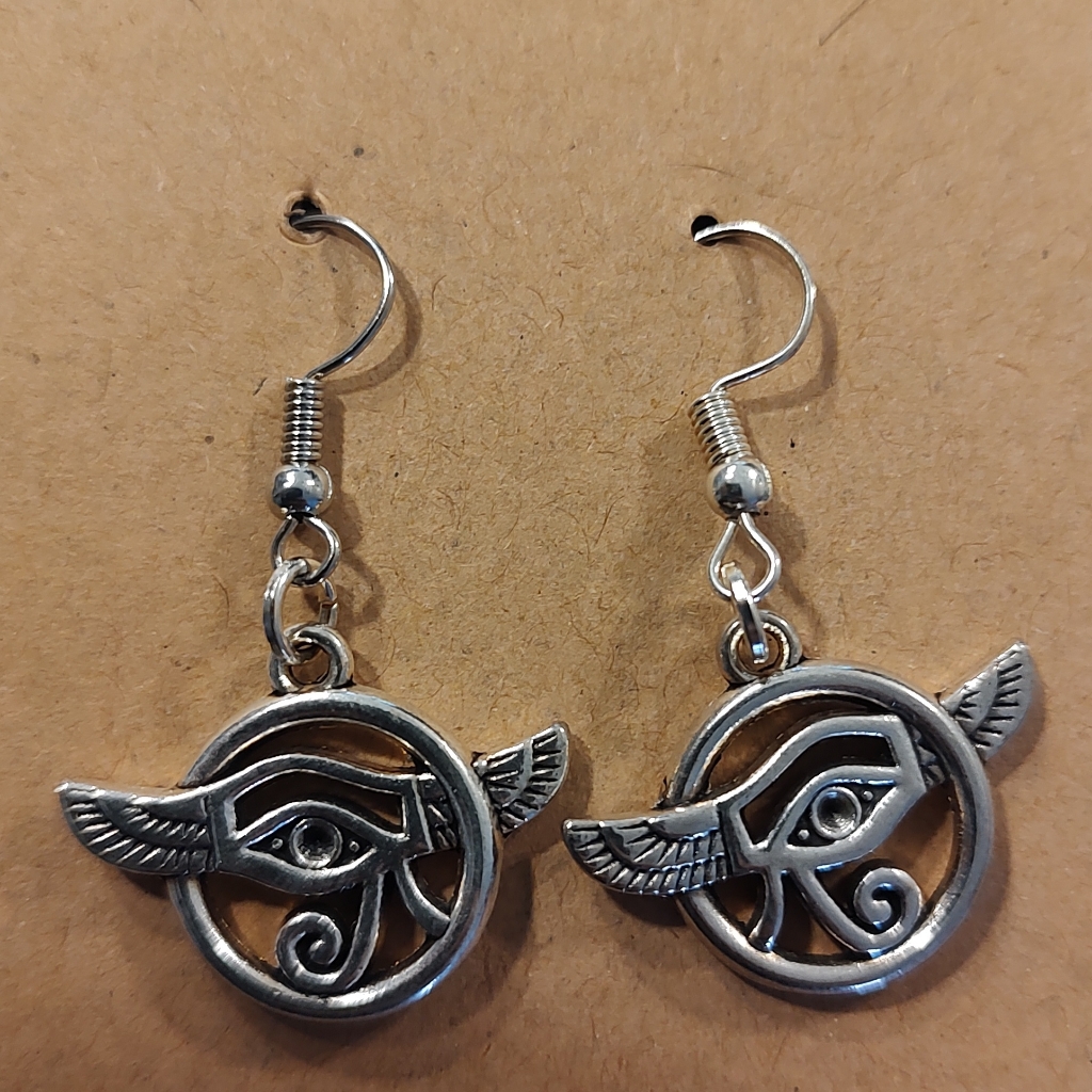 Eye Of Horus EarringsSilverTone Earrings With Eye Of Horus Design Eye Of Horus EarringsSilverTone Earrings With Eye Of Horus Design